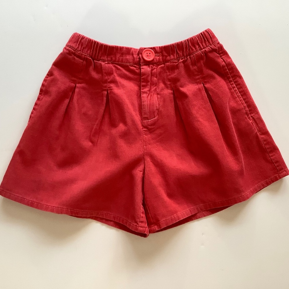 Mini Boden pleated micro cord shorts